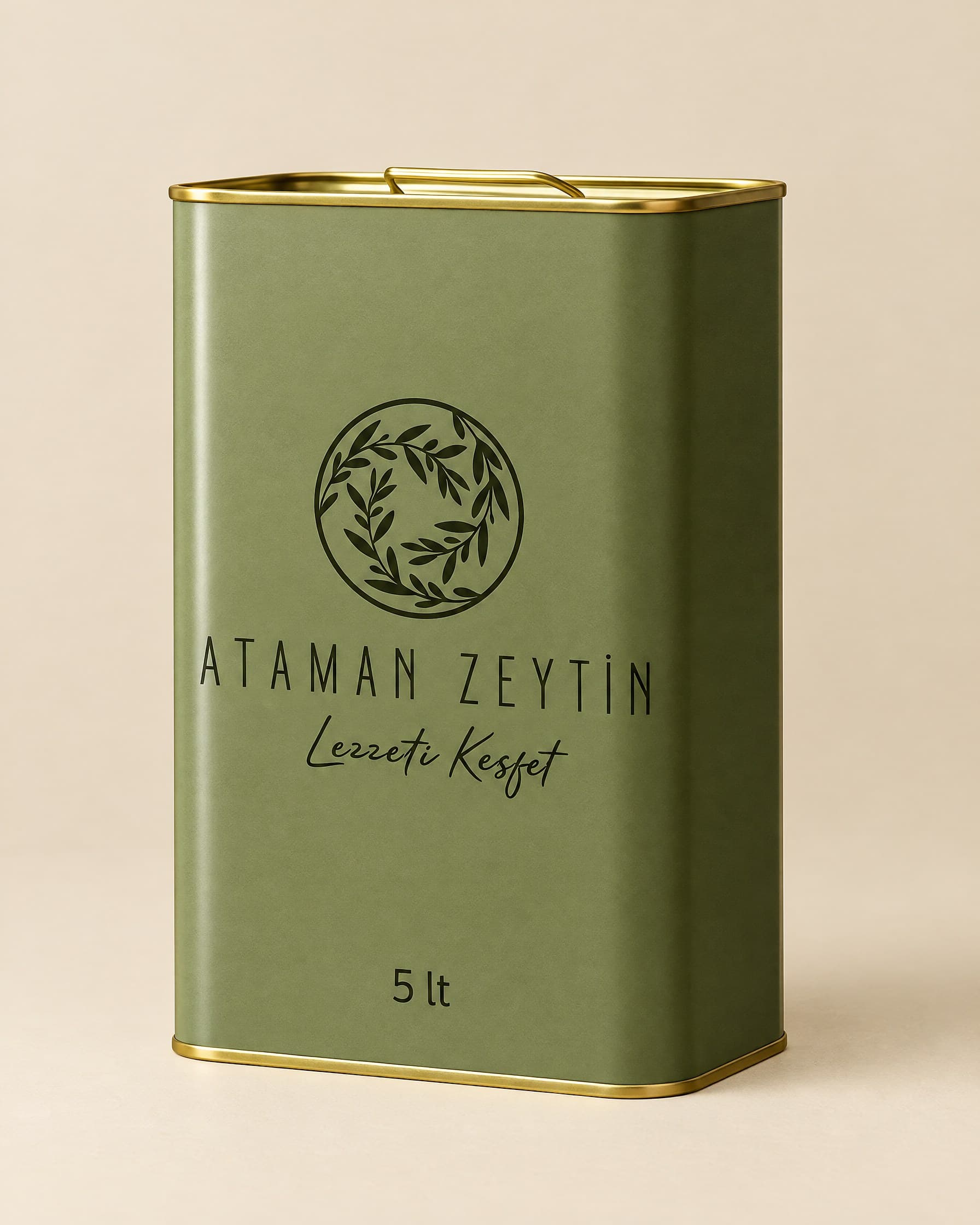 Ataman Zeytin 5 lt teneke, stüdyo çekimi